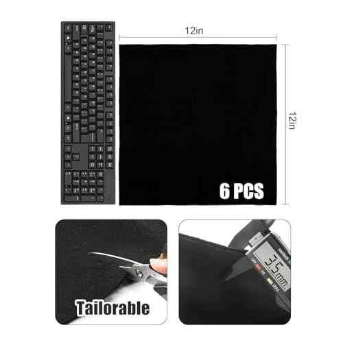 HVAC Tools Fire Resistant Welding Blanket Fireproof - 12" x 12" Square Carbon Felt Soldering Mat, Flame Retardant Insulation Pad (6 Pcs)