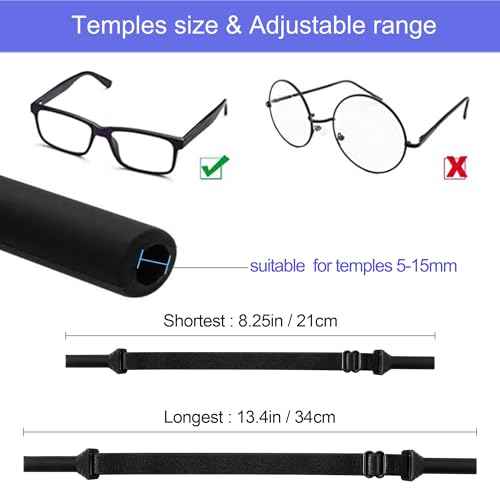 lvvfit Adjustable Glasses Strap, No Tail Adjustable Eyewear Retainer Glasses Straps, Sunglasses Straps for Men,Women,kids (4pcs Pink)