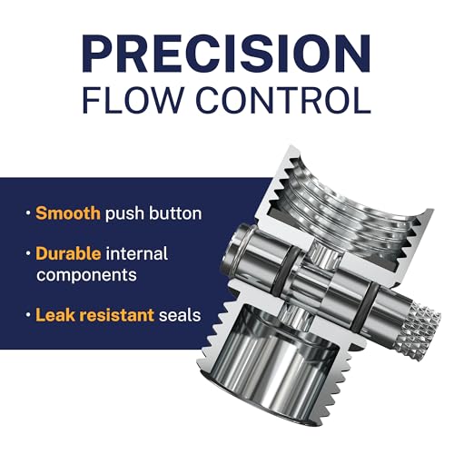 HammerHead Chrome Metal Shower Head Shut Off Valve | Water-Saving Flow Restrictor