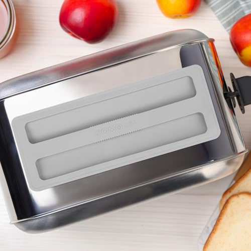 Cabilock Silicone Toaster Cover for Long Slot & Bread Maker - Grey, 27.4x10.4cm