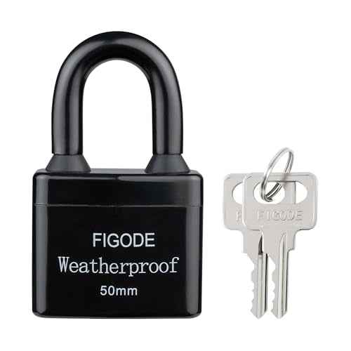 FIGODE¢ç Outdoor Waterproof Padlock, Large Heavy Duty Sturdy Covered Laminated Steel Keyed Lock, 2.2 in. Wide