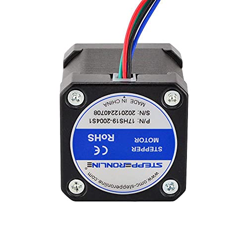 STEPPERONLINE Nema 17 Stepper Motor 1.65x1.65in Bipolar 2A 59Ncm for 3D Printers
