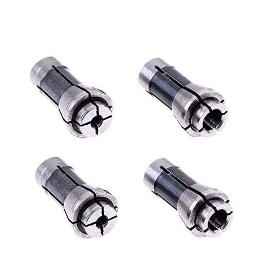 4 Pack Die Grinder Collet Grinding Machine Clamping Collet,2 Pack 3mm and 2 Pack 6mm Die Grinder Collet Grinding Machine Clamping Collet Adapter 1/4" and 1/8" Arbors Shanks