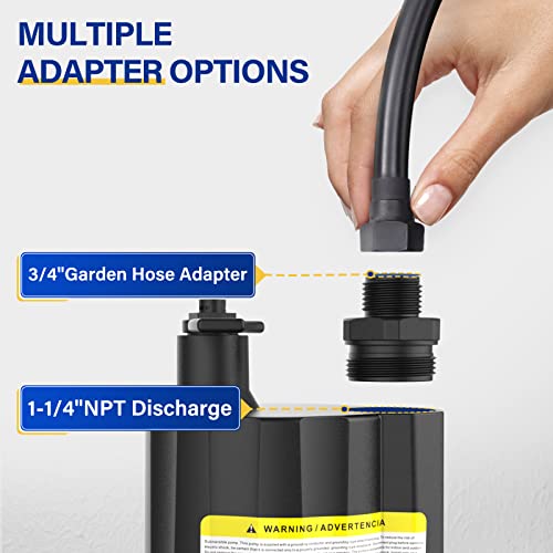 Acquaer Gery Submersible Water Pump 1/6 HP Utility Pump for Drainage 1750GPH