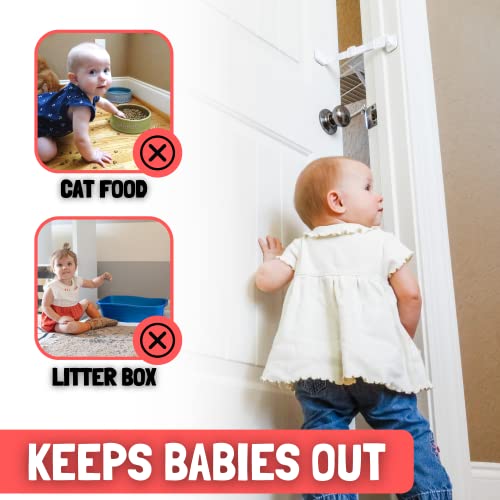 Door Buddy Baby & Cat Door Latch - Adjustable Child Safety Lock, Grey