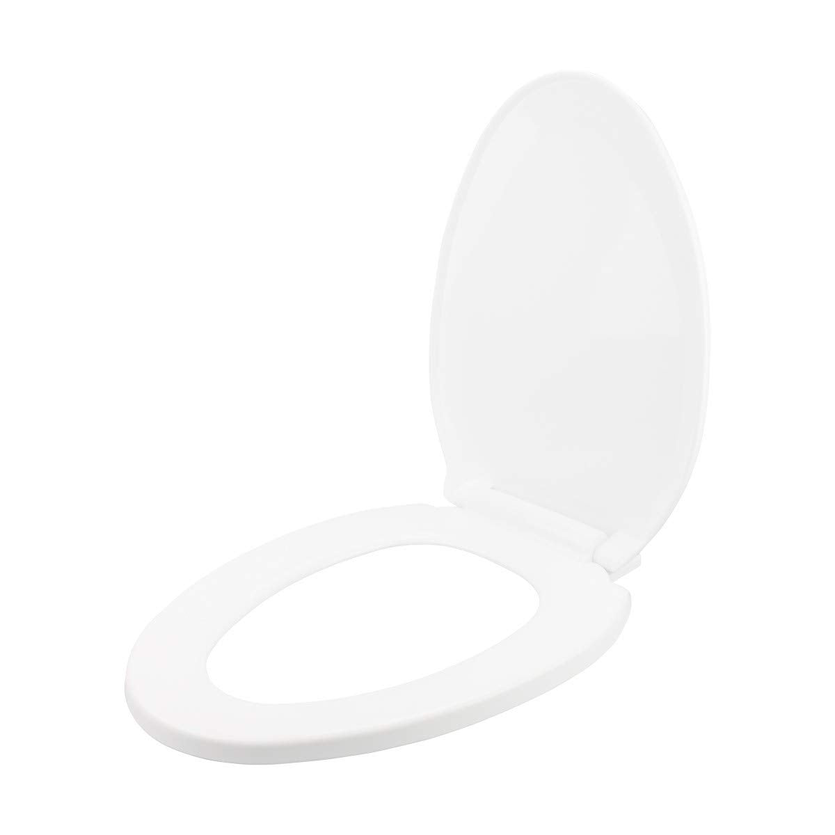 Renovators Supply Manufacturing White Plastic Soft Close Toilet Seat Elongated Slow Close Toilet Seat With Adjustable Mounting Hardware