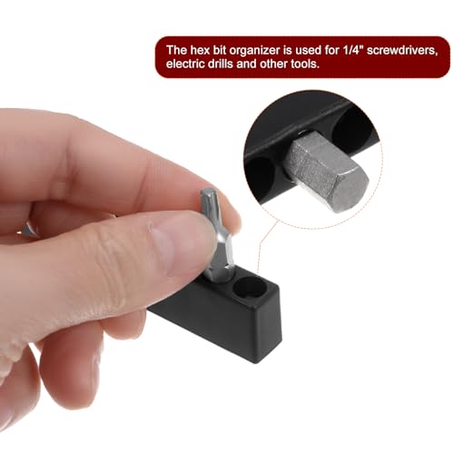 HARFINGTON 9pcs Screwdriver Bit Holder Organizer Hex Drill Plastic Storage Case for Any 1/4" Metal Driver Bits