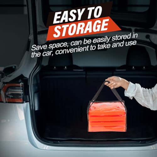 RoadHero 18 Inch Collapsible Traffic Cones Set of 4 with Storage Bag, Orange