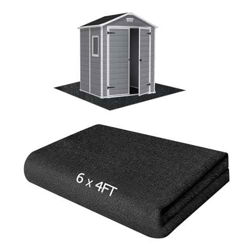 Outdoor Storage Shed Floor Mat, 6 * 4FT Waterproof Washable Garden Flooring Pad with Non Slip Backing, Soft Furniture Patio Covering Carport dust Oil Mat-Tool Shed, Storage Shed Not Included
