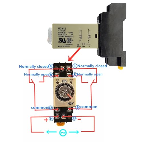 AC 110V Delay Timer Relay 0-60 Seconds with Base Socket for Automation