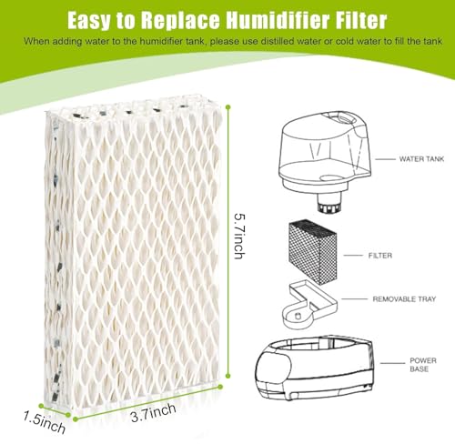 4 Pack WF813 Humidifier Filters Wick Replacement for ReliOn / Duracraft / Equate