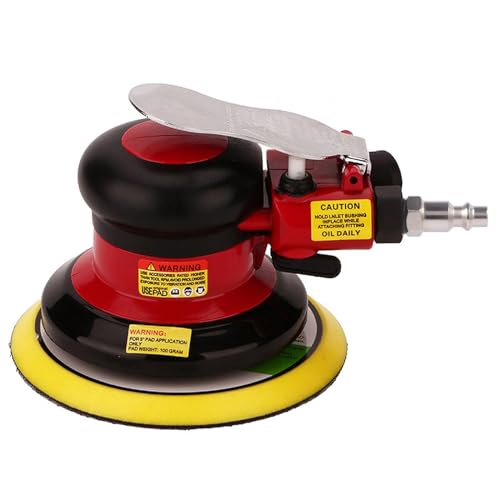 Gedu 5 Inch Red Dual Action Random Orbital Palm Sander, Low Vibration, Heavy Duty