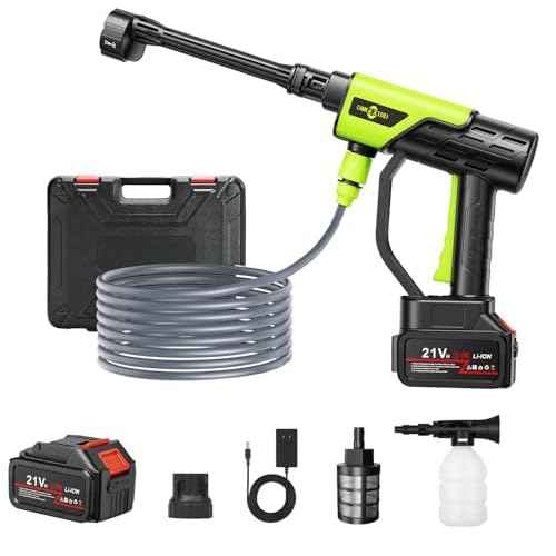 CordlessPressure Washer, 900PSlCordless Power WasherBattery Operated with 6-in-1 Nozzle, PortablePower Washer for Smalland Medium-SizedCleaning tasks, forCar/Floor/Fences/Garden