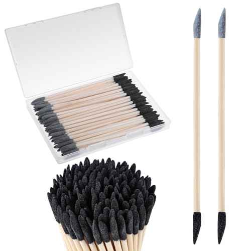 50 Pcs Sanding Sticks, Double End Fine Detailing Sanding Stick with Storage Box for Plastic Models Wood Hobby Woodworking, 120/280 Grit