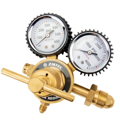 Nitrogen Regulator 0-600PSI Delivery Pressure CGA580 Inlet Connection and 1/4'' Male Flare Outlet Connection, Nitrogen Tank Regulator