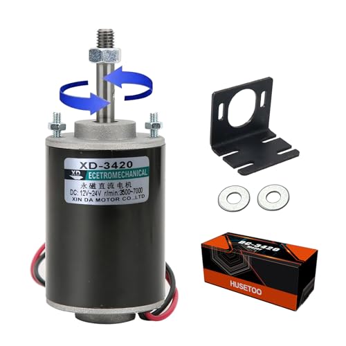 12V/24V High Torque DC Motor with Conventional Rotary Threaded Shaft - Mini Brushless Permanent Magnet Generator - 30W CW/CCW