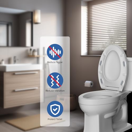 Hibbent 10 PCS Toilet Seat Bumpers Gray with Dual Height & Shape Options