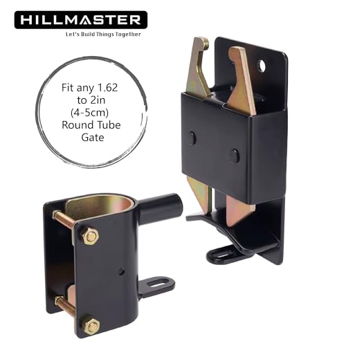 HILLMASTER 1 Pack Heavy Duty 2-Way Farm Gate Latch for Metal Gates & Livestock