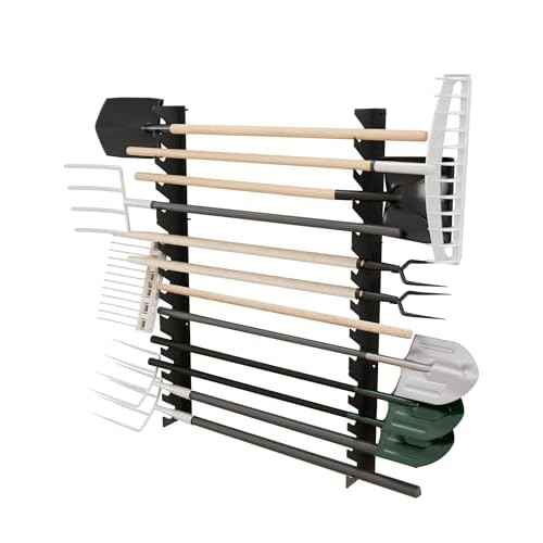 Garage Tool Organizer Wall Mount, Shed Yard Tool Organizer for Garage, Horizontal Organization Tool Racks for Walls, Shovels and Rakes, 3FT