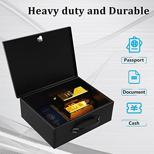 Dalmbox X-Large Fire Resistant Document Safe with Key - Black