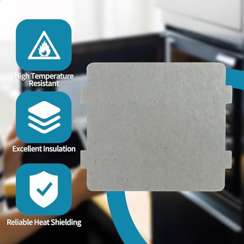 Creztail 4 Pack Waveguide Covers for Microwave - Universal Mica Sheets, 4.64 x 3.93 in, Cut-to-Fit