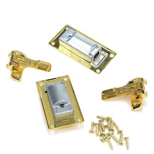2pcs Luggage Combination Lock, Toolbox Hasp with Combination Lock, 3 Digit Password Lock (Gold)