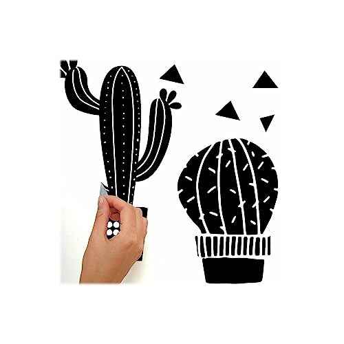 RoomMates RMK3648SCS Black Geo Cactus Peel and Stick Wall Decals