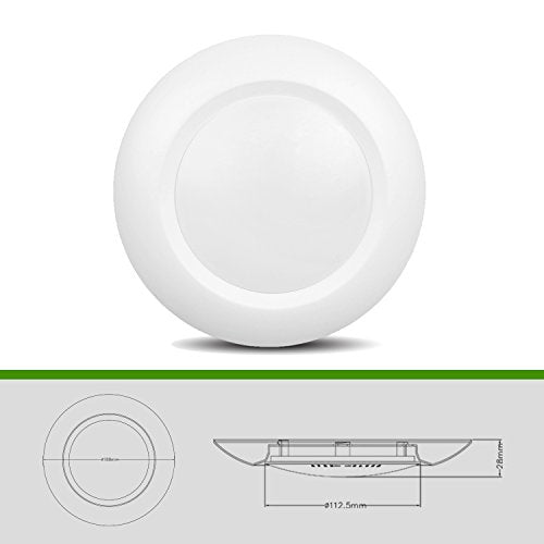 JULLISON 8 Pack 6 Inch LED Low Profile Recessed & Surface Mount Disk Light 5000K White