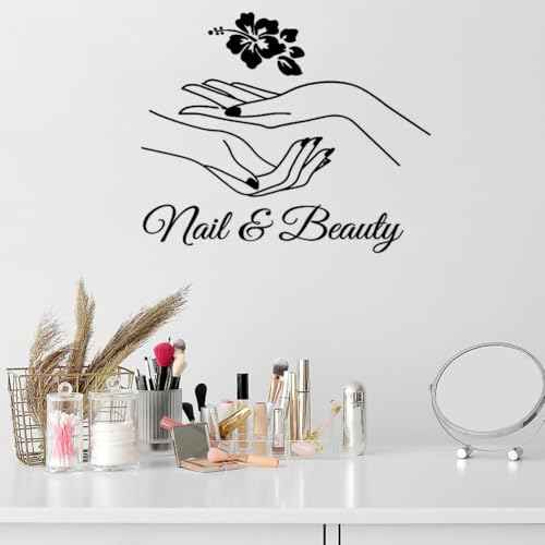 Lchen Nail Beauty Wall Decal, Nail Polish Wall Sticker Removable Art Shop Store Decoration