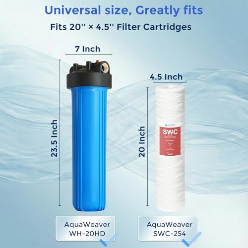 AquaWeaver 20x4.5 Inch Whole House Water Filter Housing - Sediment & More