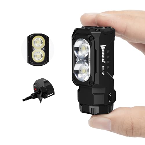 WUBEN E7 Mini Flashlight Black LBG 1800 Lumen Magnet USB Rechargeable