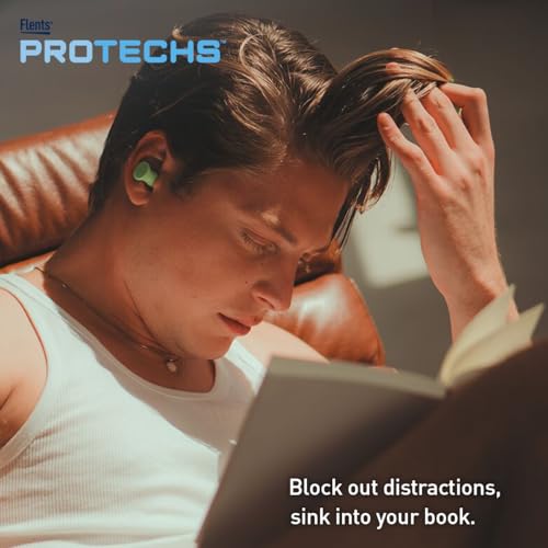 Flents Protechs Foam Ear Plugs 10 Pairs, NRR 33, Soft, Latex-Free, Green