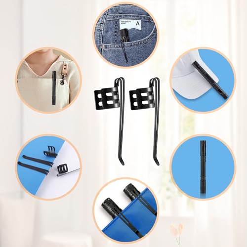 20 Pieces Replacement Flashlight Clip for Removable Accessories, Black Pocket Clip, Pen Clip, Durable¡¢Lightweight¡¢Portable