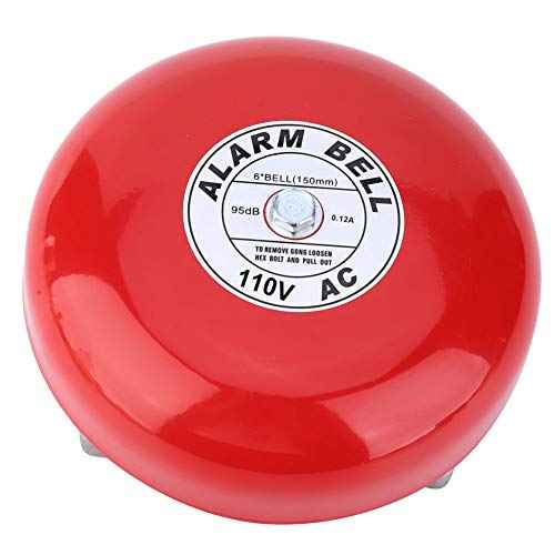 Estink Fire Alarm Bell, CB-6B 95dB 5.9in Aluminum Base Electric Round Alarm for School, Elevators, Industrial & Construction Applications (AC110V)
