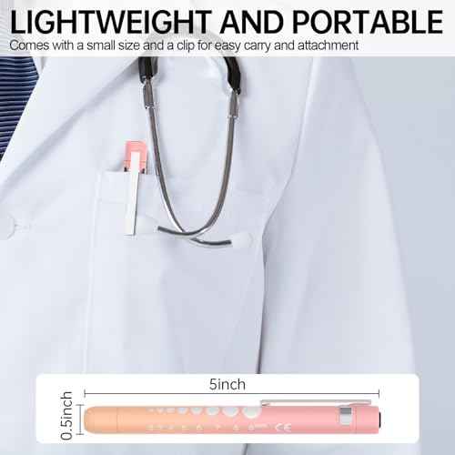 Rechargeable Pen Light for Nurses and Doctors ? LED Medical Penlight with USB Charging, Dual Light Modes, Durable Clip ? Ideal Gift for Graduation, Night Shift, Clinical Use ? Orange Pink Gradient
