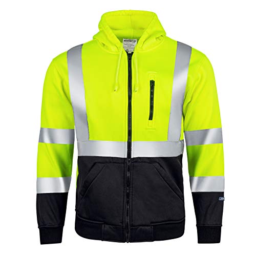 JORESTECH High Visibility Hoodie Full Zipper 100% Polyester ANSI