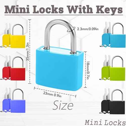 6 Pcs ?????????????? ?????????? ???????? ??????, Mini Key Locks for Lockers, Metal/Multicolor Small Locks with Keys, Perfect for Securing Backpacks, Boxes, School, and More