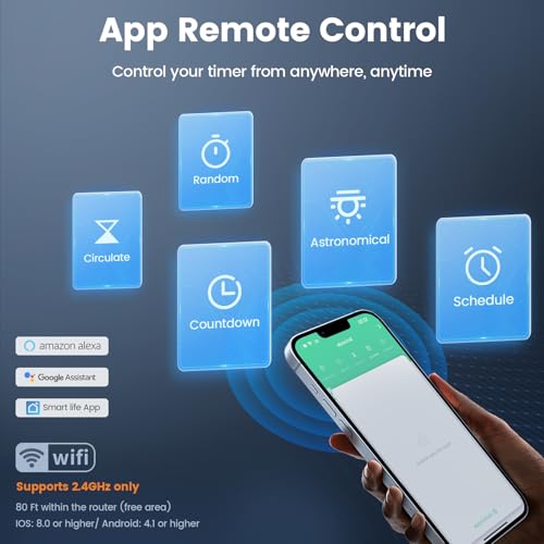 WiFi Outdoor Smart Timer Switch 15A for Electrical Boxes - Waterproof, App Control