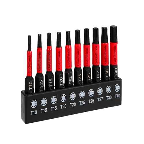 star shaped 10 (T10-T40), S2 steel safety Screwdriver Bit Sets, CNC machining tip, 2-inch long, magnetic holder and storage box (10, Star shaped-2INCH)