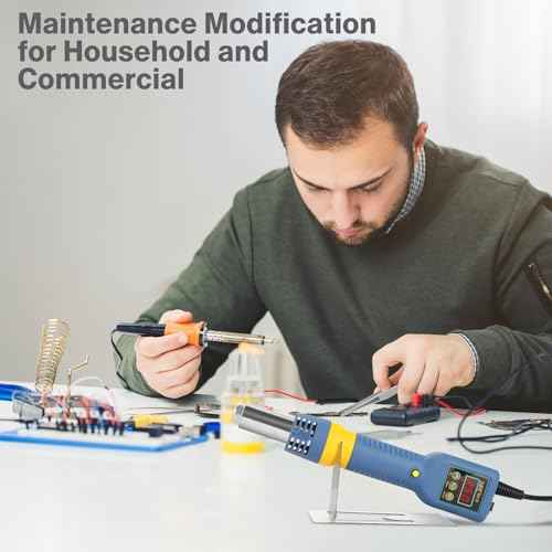 Hot Air Rework Station, 8018 Portable SMD Solder Station Heat Gun Digital Temperature Display with Nozzles Tweezers, ¡ÆC/¡ÆF Conversion