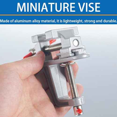 3.5 Inch Compact Aluminum Alloy Swivel Mini Bench Vise - Multifunctional Clamping Tool for Jewelry Making, Hobby Craft, Model Building & Electronics Repair