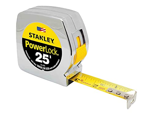 Stanley Powerlock II 25 Feet Power Return Tape Measure - Heavy Duty Locking