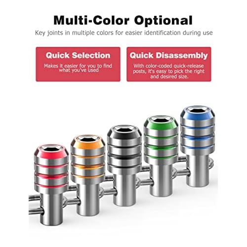 Bit Holder, 1/4inch Drill Bit Holder Keychain for Impact Driver Pull Back to Unlock Quick Change Magnetic Screwdriver Bit Holders-5Pcs