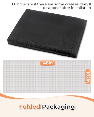 Gecork Fiberglass Window Screen Replacement Mesh 48x102in Durable & Easy to Install
