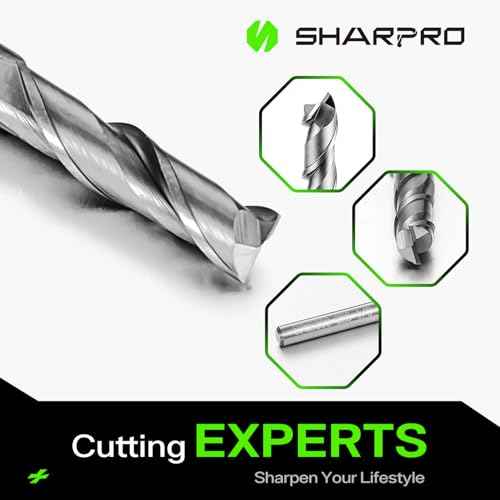 1/8 End Mills 1/8 Inch Shank, 2 Flute Carbide Square Endmill with AlCrN Coated, Upcut Spiral CNC Router Bits for Alloy Steel, Metal and Stainless Steel