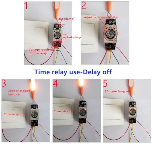AC 110V Delay Timer Relay 0-60 Seconds with Base Socket for Automation