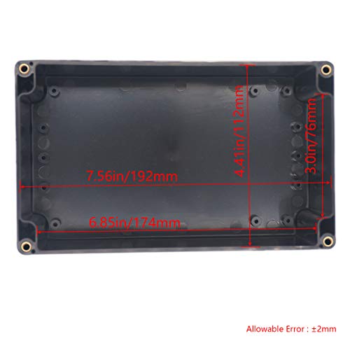 Otdorpatio Waterproof ABS Plastic Electrical Junction Box 7.87x4.72x2.95 Inch Black, IP65