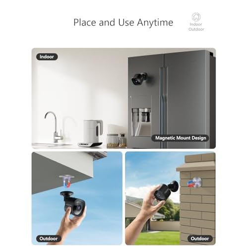 Security Cameras Wireless Outdoor, WiFi 2K Battery Powered Security Camera, AI Motion Detection, Color Night Vision, 2-Way Talk, Waterproof, Compatible with Alexa (Black)