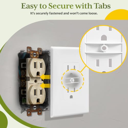 TG Mid-Size Decorative Duplex Outlet Wall Plate Cover 10 Pack White - Modern Design