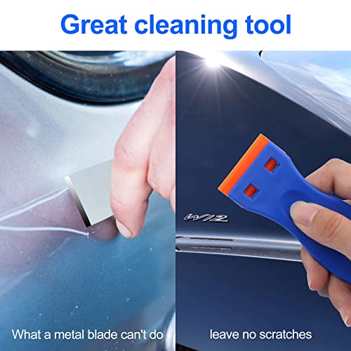Plastic Razor Blade Scraper Set with 100 Blades for Sticker & Paint Removal
